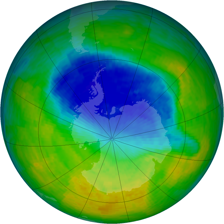 Antarctic ozone map for 17 November 1994